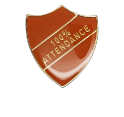 100% Attendance Shield Badge 22