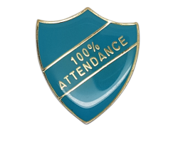 100% Attendance Shield Badge 28