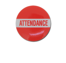 Attendance Plastic Button Badge