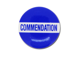 Commendation Plastic Button Badge 7