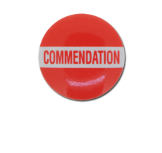 Commendation Plastic Button Badge