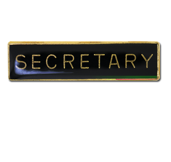 Secretary Squared Edge Bar Badge 10