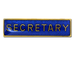 Secretary Squared Edge Bar Badge 17