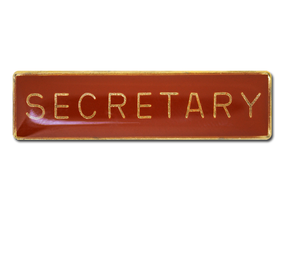 Secretary Squared Edge Bar Badge 13