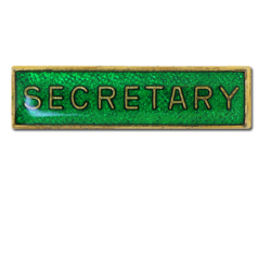 Secretary Squared Edge Bar Badge 18