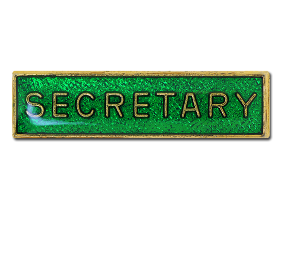 Secretary Squared Edge Bar Badge 4