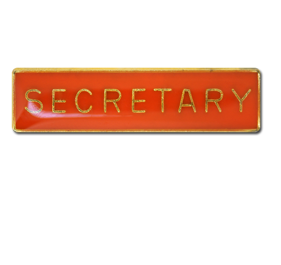 Secretary Squared Edge Bar Badge 8