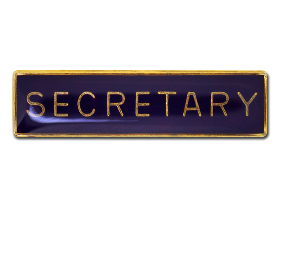 Secretary Squared Edge Bar Badge 5