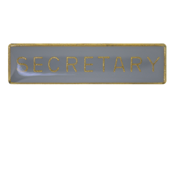 Secretary Squared Edge Bar Badge 12
