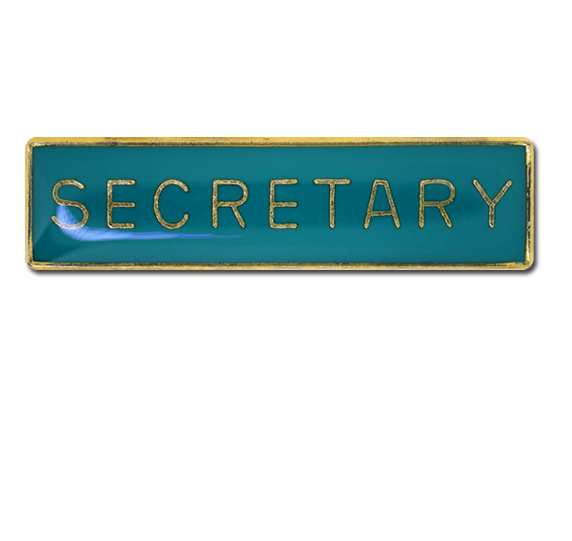 Secretary Squared Edge Bar Badge 14