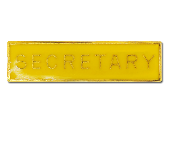 Secretary Squared Edge Bar Badge 2
