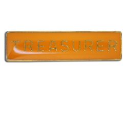 Treasurer Squared Edge Bar Badge 25