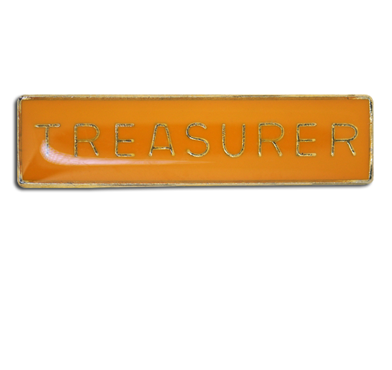 Treasurer Squared Edge Bar Badge 11