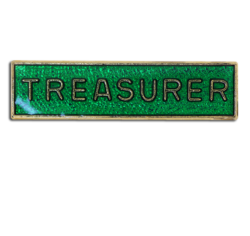 Treasurer Squared Edge Bar Badge 18