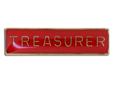Treasurer Squared Edge Bar Badge