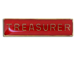 Treasurer Squared Edge Bar Badge 15