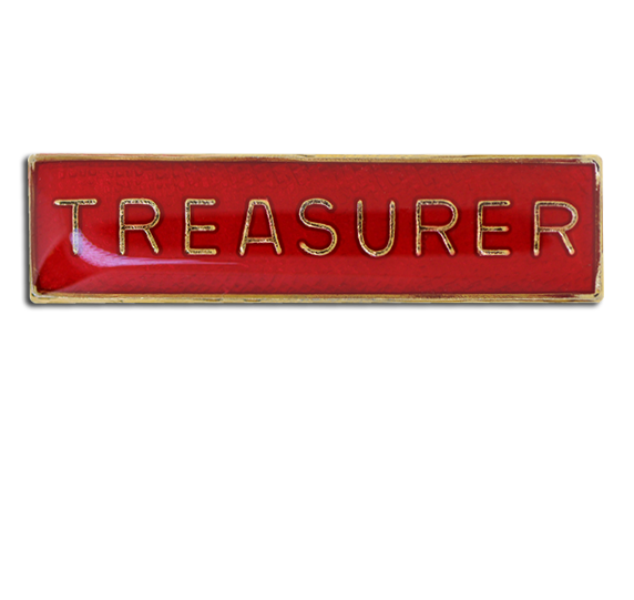 Treasurer Squared Edge Bar Badge 1