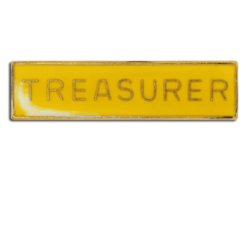 Treasurer Squared Edge Bar Badge 16