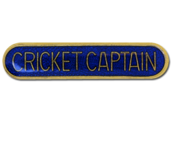 Cricket Captain Rounded Edge Bar Badge 17