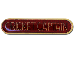 Cricket Captain Rounded Edge Bar Badge 15