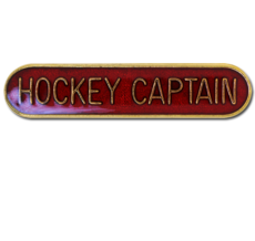 Hockey Captain Rounded Edge Bar Badge