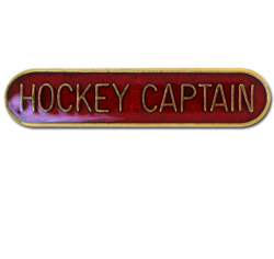 Hockey Captain Rounded Edge Bar Badge 15