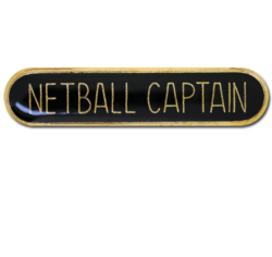 Netball Captain Rounded Edge Bar Badge 24