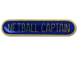 Netball Captain Rounded Edge Bar Badge 17