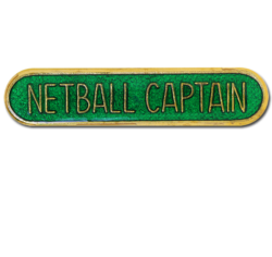 Netball Captain Rounded Edge Bar Badge 18