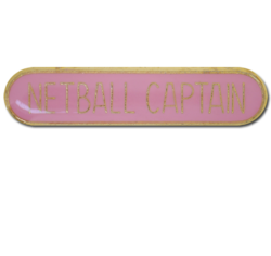Netball Captain Rounded Edge Bar Badge 21