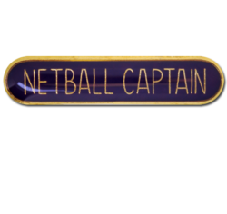 Netball Captain Rounded Edge Bar Badge 19
