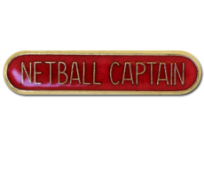 Netball Captain Rounded Edge Bar Badge
