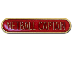 Netball Captain Rounded Edge Bar Badge 15