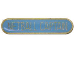 Netball Captain Rounded Edge Bar Badge 23