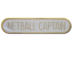 Netball Captain Rounded Edge Bar Badge 20