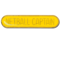 Netball Captain Rounded Edge Bar Badge 16