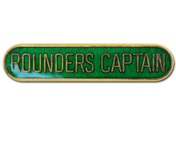 Rounders Captain Rounded Edge Bar Badge 18