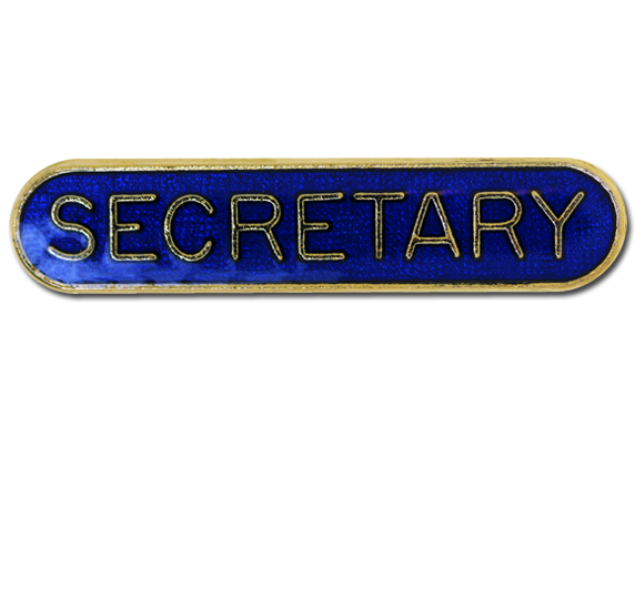 Secretary Rounded Edge Bar Badge 3