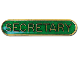 Secretary Rounded Edge Bar Badge 18