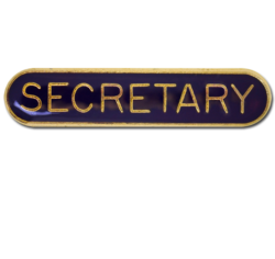 Secretary Rounded Edge Bar Badge 19