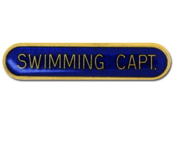Swimming Capt Rounded Edge Bar Badge 17