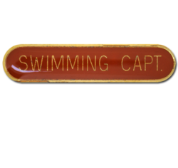 Swimming Capt Rounded Edge Bar Badge 27