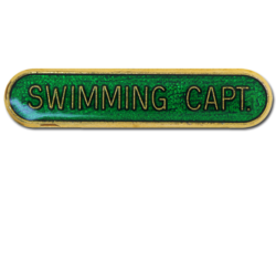 Swimming Capt Rounded Edge Bar Badge 18