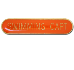Swimming Capt Rounded Edge Bar Badge 22