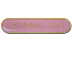 Swimming Capt Rounded Edge Bar Badge 21