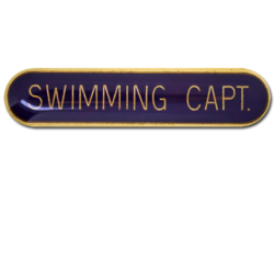 Swimming Capt Rounded Edge Bar Badge 19