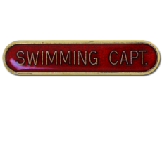 Swimming Capt Rounded Edge Bar Badge