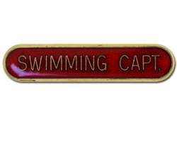Swimming Capt Rounded Edge Bar Badge 15