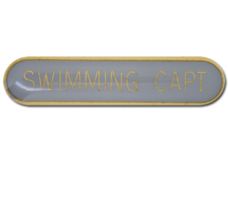 Swimming Capt Rounded Edge Bar Badge 26