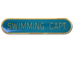 Swimming Capt Rounded Edge Bar Badge 28